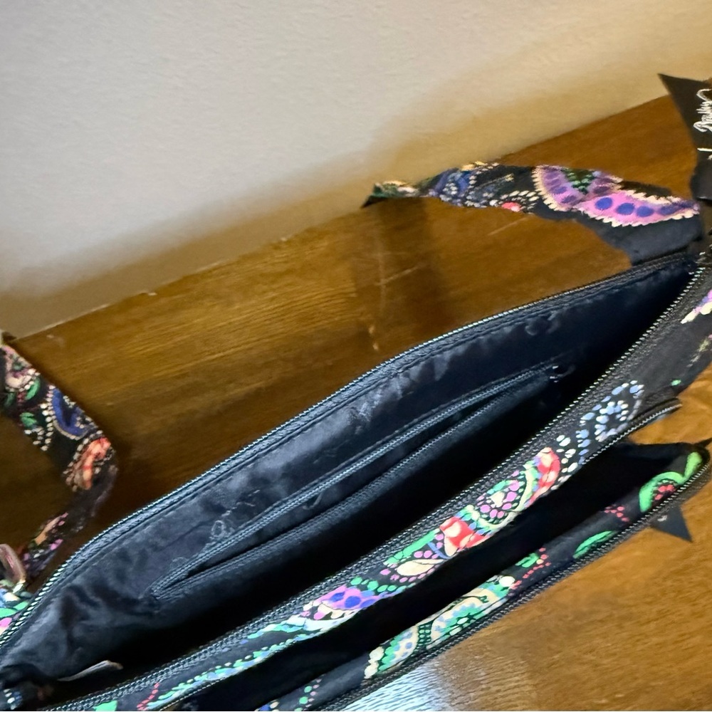 Vera Bradley Black and Green Floral Crossbody Bag - Picture 6 of 11